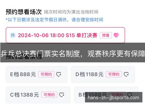 乒乓总决赛门票实名制度，观赛秩序更有保障